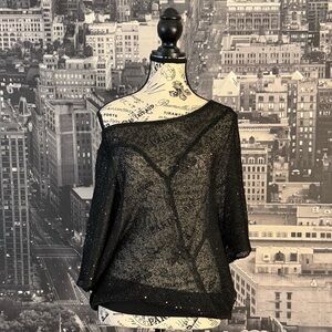 Pookie & Sebastian Sheer Off-the-Shoulder Top